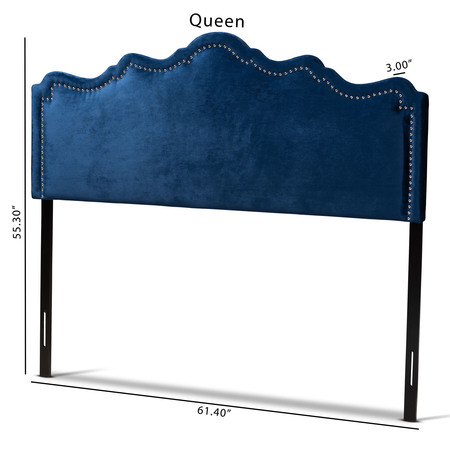 Baxton Studio Nadeen Royal Blue Velvet Upholstered Full Size Headboard 156-9344
